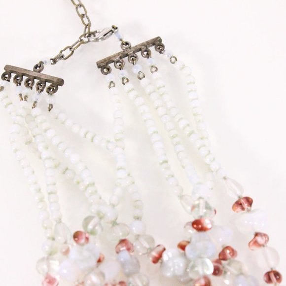 *White & Pink Gemstone Necklace - Picture 3 of 4